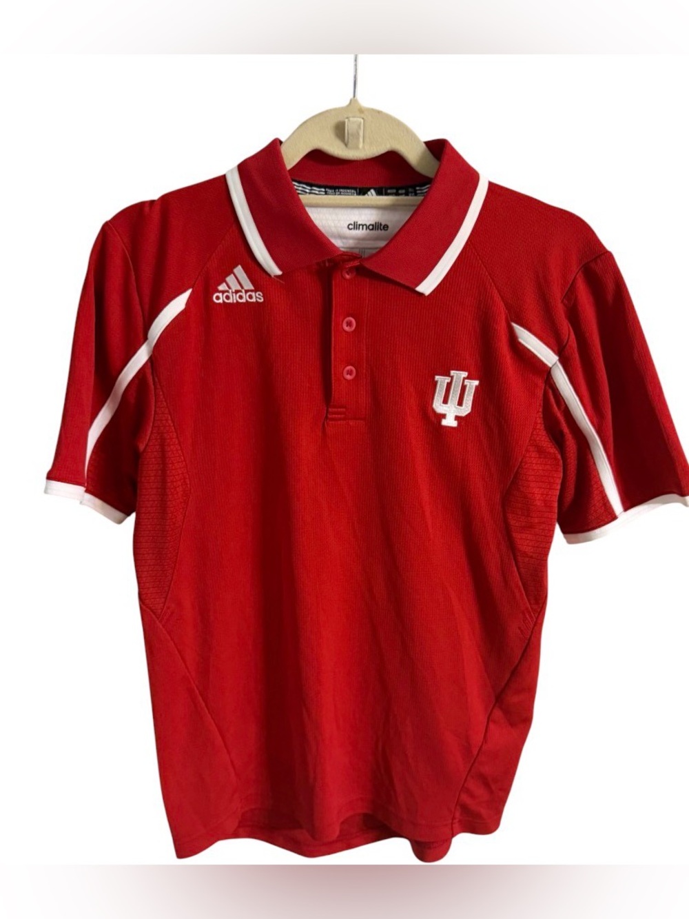 Adidas Red & White Climalite Indiana university Hoosiers jersey   Size XSmall‎